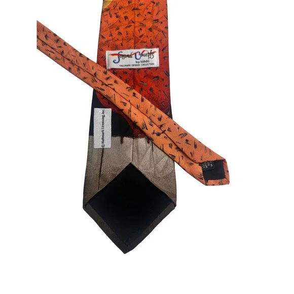 Seasonal Concepts by MMG‎ Hallmark Halloween Cats Bats Moon Silk Tie - Picture 2 of 8